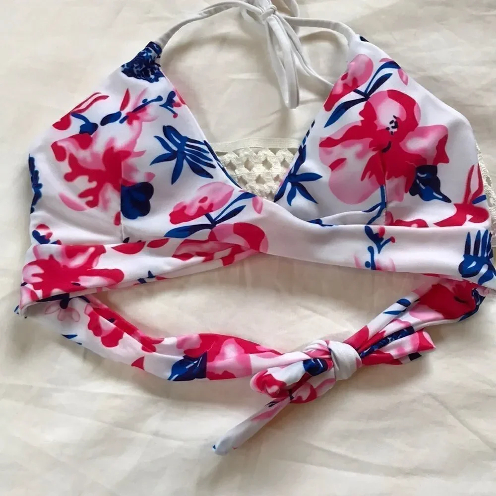 Floral wrap bikini bathing suit